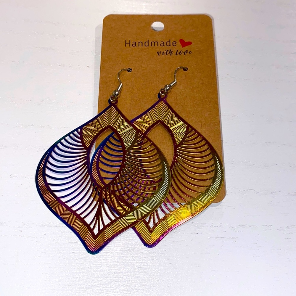 Metal dangle earrings